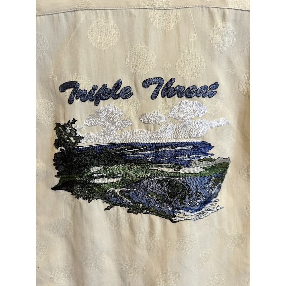Nat Nast 100% Silk Limited Edition "Triple Threat" Golf Short Sleeve Silk M - Picture 5 of 6